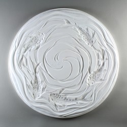 Koi Waves Round Texture Tile